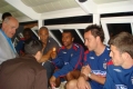 Discussing tactics with the England team